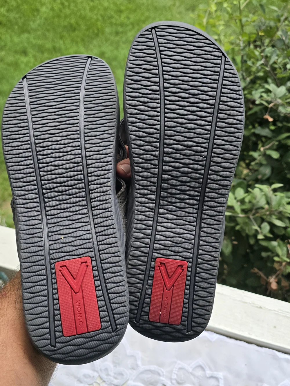 Vionic Men's Tide II Sandals in Charcoal Grey, Perforated Nubuck Suede Straps 13